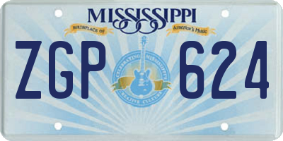 MS license plate ZGP624