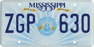 MS license plate ZGP630