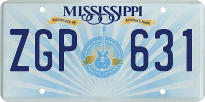 MS license plate ZGP631
