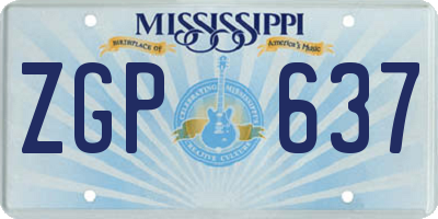 MS license plate ZGP637