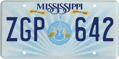 MS license plate ZGP642