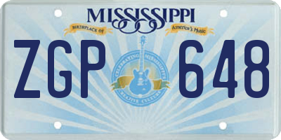MS license plate ZGP648