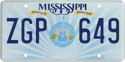 MS license plate ZGP649