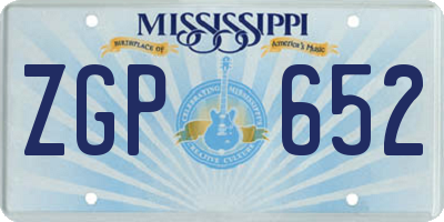 MS license plate ZGP652