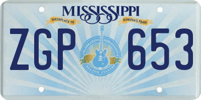 MS license plate ZGP653