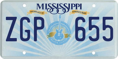 MS license plate ZGP655