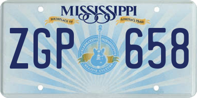 MS license plate ZGP658