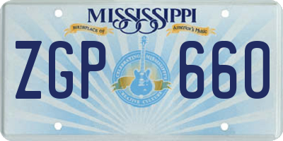 MS license plate ZGP660