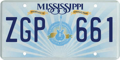 MS license plate ZGP661