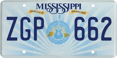 MS license plate ZGP662