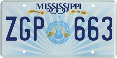MS license plate ZGP663