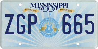 MS license plate ZGP665