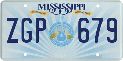 MS license plate ZGP679