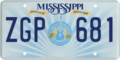 MS license plate ZGP681