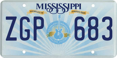 MS license plate ZGP683