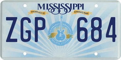 MS license plate ZGP684
