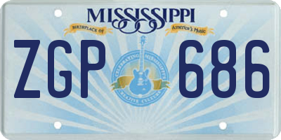 MS license plate ZGP686