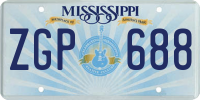 MS license plate ZGP688