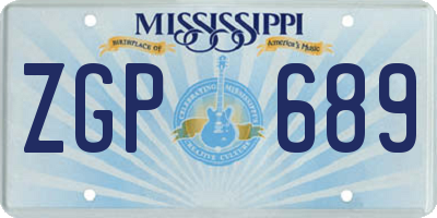 MS license plate ZGP689