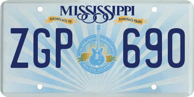 MS license plate ZGP690