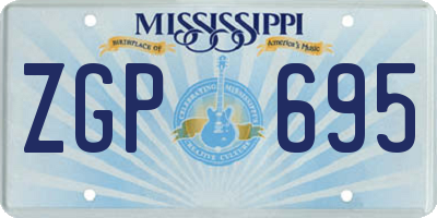 MS license plate ZGP695