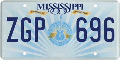 MS license plate ZGP696
