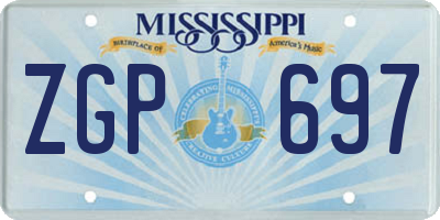 MS license plate ZGP697