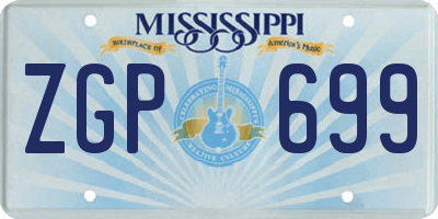 MS license plate ZGP699