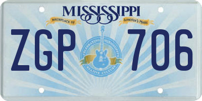 MS license plate ZGP706