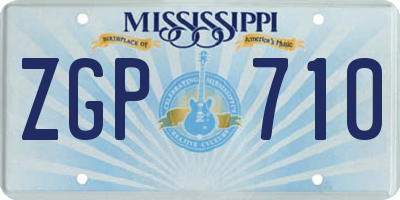 MS license plate ZGP710