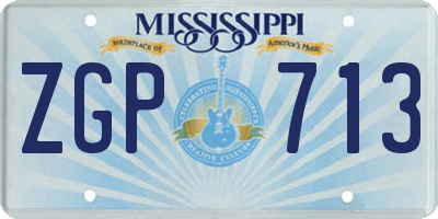 MS license plate ZGP713