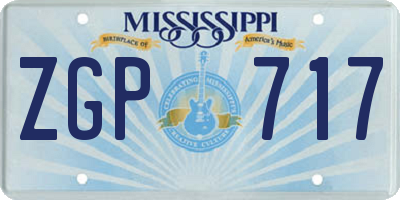 MS license plate ZGP717