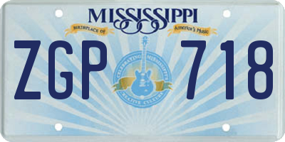 MS license plate ZGP718