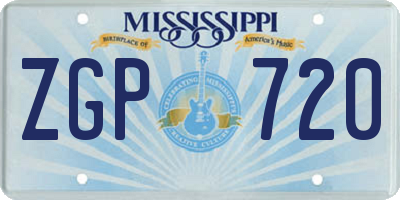 MS license plate ZGP720