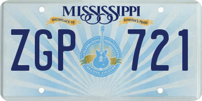 MS license plate ZGP721