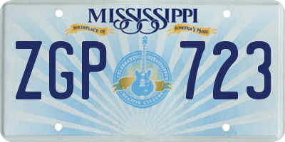 MS license plate ZGP723