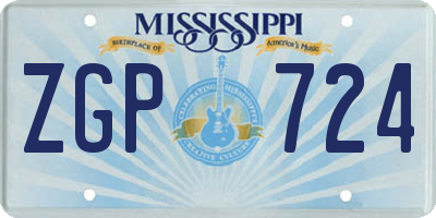 MS license plate ZGP724