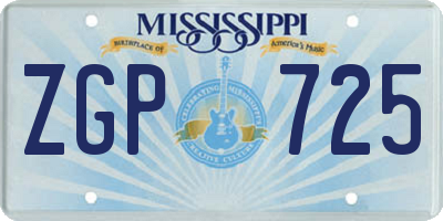 MS license plate ZGP725