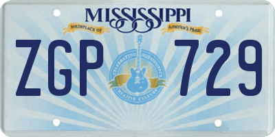MS license plate ZGP729