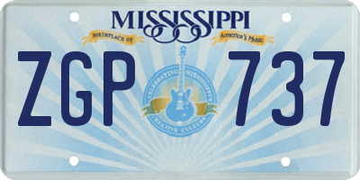 MS license plate ZGP737