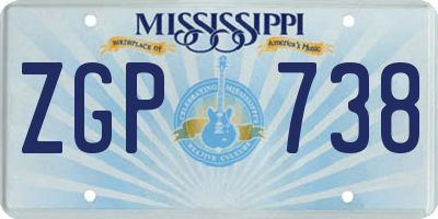 MS license plate ZGP738