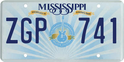 MS license plate ZGP741
