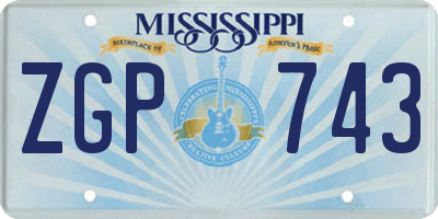 MS license plate ZGP743