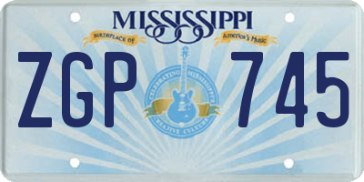 MS license plate ZGP745