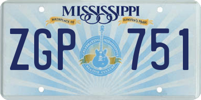 MS license plate ZGP751