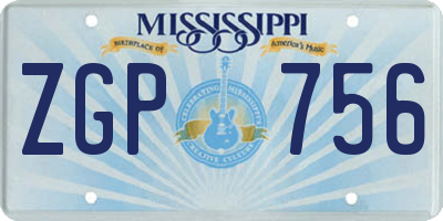MS license plate ZGP756