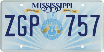 MS license plate ZGP757