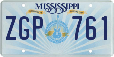 MS license plate ZGP761