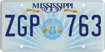 MS license plate ZGP763
