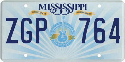 MS license plate ZGP764